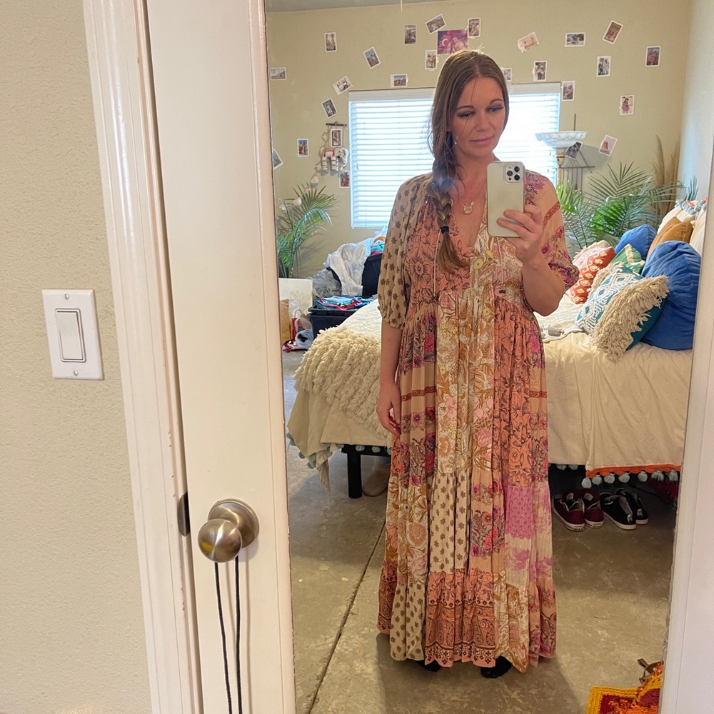 SPELL DESIGNS NWT Renew Patchwork Gown M/L Blush